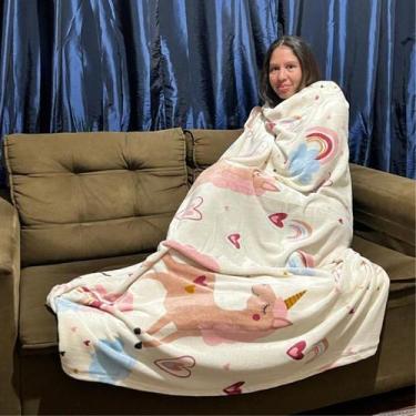 Imagem de Cobertor Solteiro Manta Infantil Flannel estampada para frio intenso q