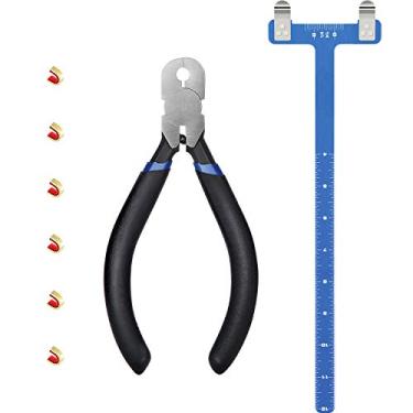 Imagem de Zonon Alicates de pontas de ancoragem de arco conjunto de cordas em forma de T régua quadrada de arco alicate de fivela de encaixe kit de giro recurvo tiro com arco (azul escuro)