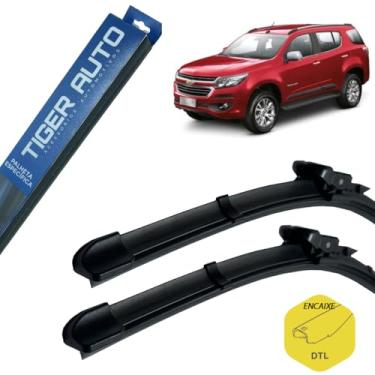 Imagem de Palhetas Limpador Parabrisa em Silicone Específica Trailblazer 2012 a 2021 Tiger Auto Jogo com 2 Unidades Flat Silenciosas Alta Durabilidade Encaixe Original (DTL)