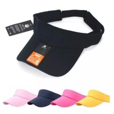 Imagem de Viseira Boné Lisa Verão Bone Esportivo Liso Feminino Masculino Ajustáv