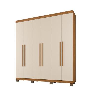 Imagem de Roupeiro Milão 6 Portas 3 Gavetas Benetil - Benetil Móveis, Cinamomo/O