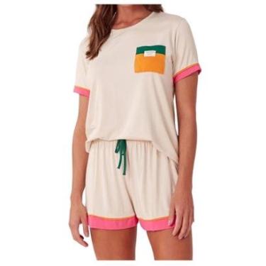 Imagem de Pijama Feminino Anna Kock Short Doll Bege Merengue - AK2651-Feminino