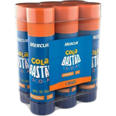 Imagem de Cola Bastão Mercur Berco 20g - Embalagem com 6 Unidades