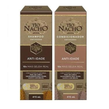 Imagem de Kit anti-idade shampoo + condicionador Tio Nacho 415mL cabelos jovens 