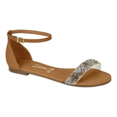 Imagem de Sandália Rasteira Feminina Casual Leve Strass Brilho Vizzano