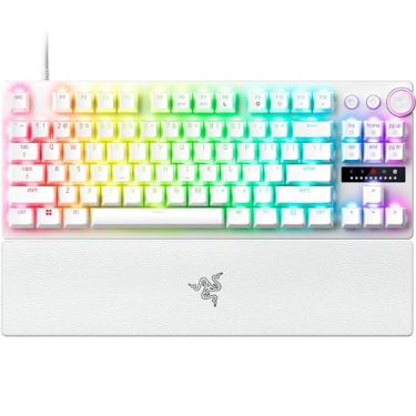 Imagem de Razer Huntsman V3 Pro Tenkeyless - Teclado óptico analógico para PC TKL (configurações integradas, roda multifuncional com 2 teclas dedicadas, teclas PBT) QWERTY US Layout | Branco