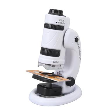 Imagem de Mini Microscópio para Crianças, Microscópio de Bolso 60x-180x Com Luz LED, Microscópio Portátil, Microscópio Portátil, Microscópio Infantil, Brinquedo Científico Educacional