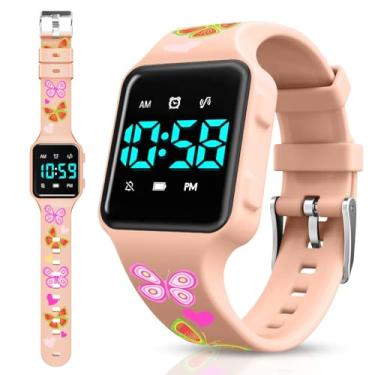 Imagem de Relógio de treinamento penico para crianças com contagem regressiva, alarmes, música ou alertas de vibração – à prova d'água para meninos e meninas de 2 a 9 anos, Borboleta de damasco, cura