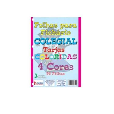 Imagem de Bloco Refil Fichário 1/4 Colorido Pautado 96 Folhas Escola - Tamoio
