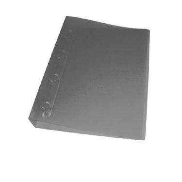 Imagem de Kit 5 Pastas Fichário Universitário Acp Plástica 4 Argolas Fumê