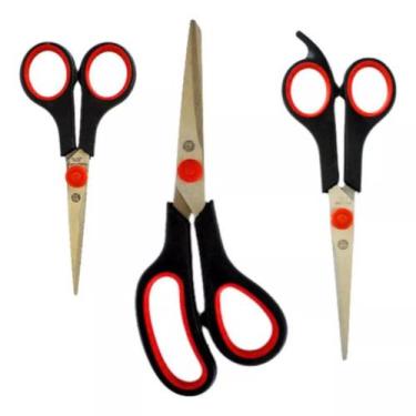 Imagem de Kit 3 Tesouras Doméstica Artesanato Uso Geral - Gadan