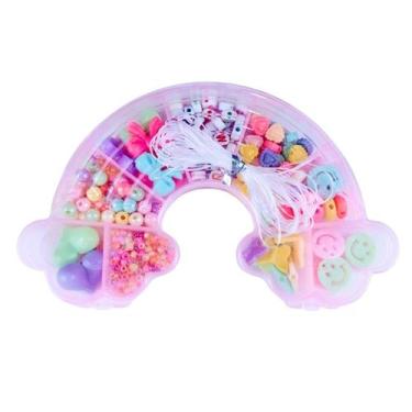 Imagem de Kit Maleta de Miçangas Infantil para Fazer Colar Pulseiras Bijuterias 