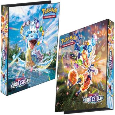 Imagem de Pasta Fichário Álbum Pokémon Coroa Estelar Lapras E Cinderace Capa Dur