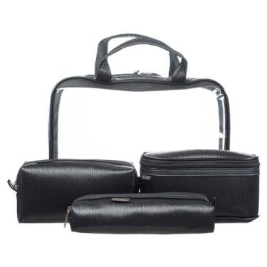 Imagem de Necessaire Feminina 4 Peças Bolsa Organizadora Viagem Estilo - PGB, Pr