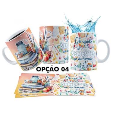 Imagem de Caneca 325ml Aquarela Dia Dos Professores Obrigada - LARANJA E MIMOS