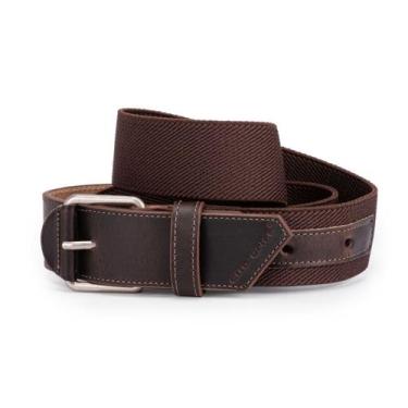 Imagem de Cinto Masculino Couro Legítimo Elástico Esportivo Plus Size - ELLO GRI
