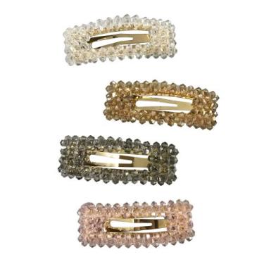 Imagem de Kit 12 Presilhas De Cabelo Com Pedras Coloridas Acessório De Moda Fash