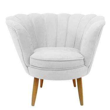 Imagem de Poltrona Cadeira Pétala de Flor Plus Luxo Confort Sintético Branco - A