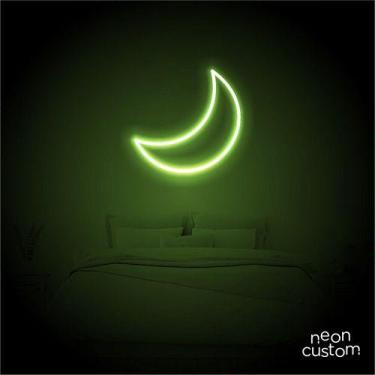 Imagem de luminaria letreiro Neon Led Lua 40x40 luminoso decoração p/ selfie - N