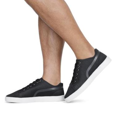 Imagem de Tênis Sapatênis Masculino Gmm Casual Em Lona - Gmm Shoes, Preto, 39, M