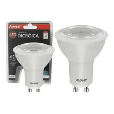 Imagem de Jogo 2 Lâmpada Led Dicróica 4000k 4,8w Luz Branca Sanca Sala - Avant