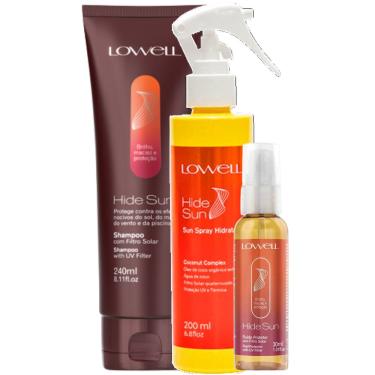 Imagem de Kit Lowell Hide Sun Shampoo 240ml + Spray Hidratante 200ml+ Fluido Protetor 30ml