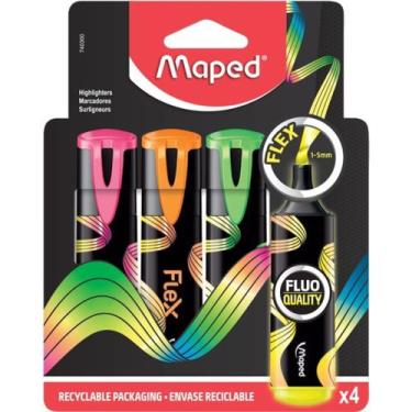 Imagem de Marca Texto Maped New Flex Estojo 4 Cores Neon
