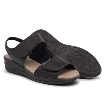 Imagem de Sandália Papete Feminina Ortopédica Couro Dia a Dia Conforto - PIZAFLE