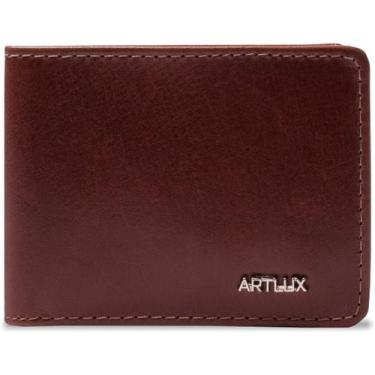 Imagem de Carteira Slim Artlux de Couro 913, Pinhão