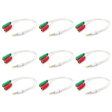 Imagem de Kit 10 Adaptadores Fone Microfone P3 Branco Revenda Atacado - Xtrad, C