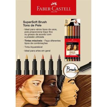 Imagem de Caneta hidrografica supersoft brush 6tons de pele faber-castell