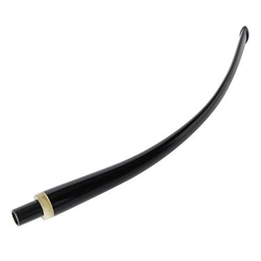 Imagem de OLD FOX Substituição de Haste de Cachimbo Curva Churchwarden com Anel de Chifre para Cachimbo de Tabaco de Madeira de Ébano E Jacarandá Briar Be0136