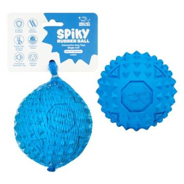 Imagem de Best Pet Supplies Brinquedo de bola de borracha para cães, brinquedos ideais para cães mastigadores, cães pequenos, médios e grandes, e amantes de busca, azul, grande 8,9 cm