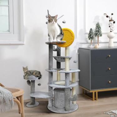 Imagem de Árvore para Gatos, Torre Dupla Com Toca Veneza - Rede Arranhador (172CM)