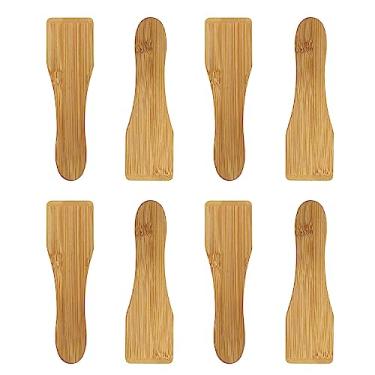 Imagem de Espátula Raclette de bambu para panelas antiaderentes (8 peças)