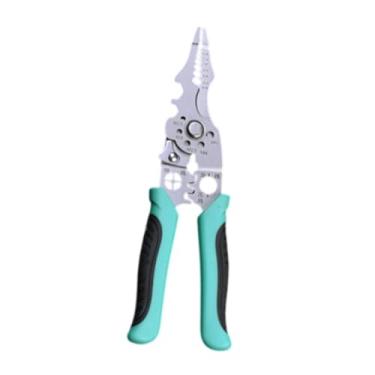 Imagem de Gralara Descascador de fios portátil, aço de alto carbono, multifuncional, ferramenta de fiação manual, ferramenta de descascamento de fios, Azul