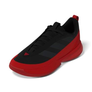 Imagem de adidas Tênis infantil unissex de basquete frontal, Preto/Vermelho/Carbono, 21