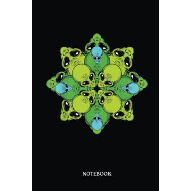 Imagem de Alien Notebook: Alien Mandala Mindfulness Alien Head Abstract Martian Art | Alien Journal, Lined Journal Ufo, Ufo Journal, Lined Journal Alien, Size 6 X 9", 120 Pages.