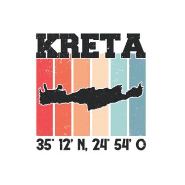 Imagem de Kreta Notizbuch: Kreta Koordinaten Griechenland Urlaub Reise / 6x9 Zoll / 120 karierte Seiten Seiten