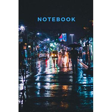 Imagem de Notebook - Rainy Night -A beautiful and unique DOT GRID notebook/bullet journal. Travel Friendly. 200 pages. 90gsm paper. Gift for Back To School, birthdays and special holidays.