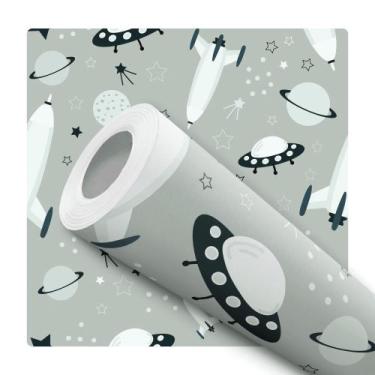 Imagem de Papel De Parede Adesivo Nave Disco Voador Galaxia Quarto 10m - Bazar d