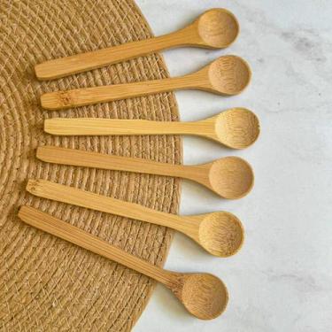 Imagem de 6 Mini Colheres de Bambu Madeira 14,5cm Sobremesa - Becca Home
