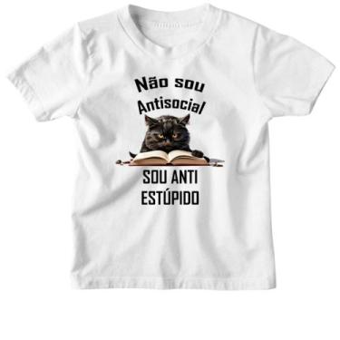 Imagem de Camiseta Infantil Nao sou anti-social sou anti estupido - Alearts, 8