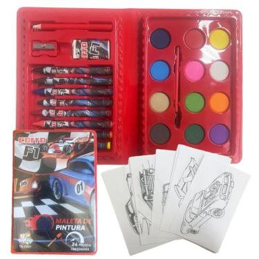 Imagem de Estojo de Pintura Infantil com Canetinhas, Lápis de Cor e Aquarela Par