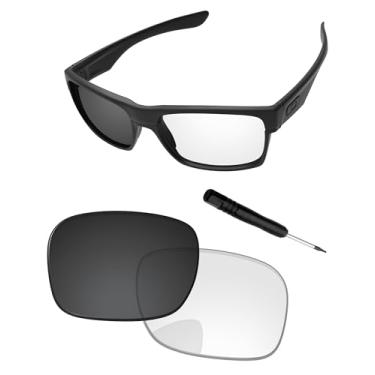 Imagem de PapaViva Lentes de substituição e chave de fenda para óculos de sol Oakley TwoFace OO9189, Eclipse cinza fotocrômico, TwoFace