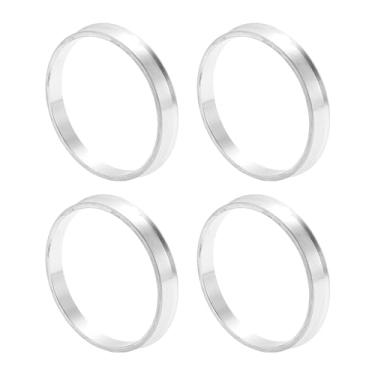 Imagem de INFINAUTO Anéis centralizados no cubo da roda do carro OD 69,1 mm para ID 63,4 mm eixo central de rodas amortecedores Hubrings liga de alumínio tom prata durável