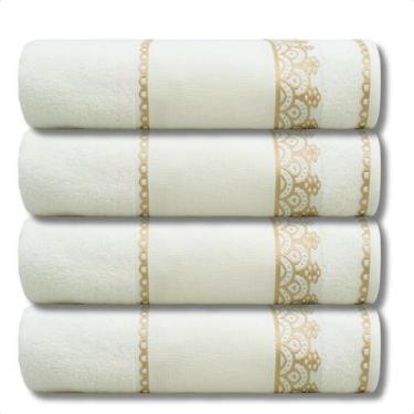 Imagem de Kit 4 Toalhas Rosto Grande Grossas Macia Premium Etamine  - Appel, Bra