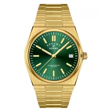 Imagem de Relógio Specht & Sohne SP0002 Dourado - Luxo Alemão, Pulseira em Aço Banhado a Ouro 18K, Máquina Automática Miyota, Resistência a 50M, Cristal Safira, Presente Masculino Premium (Modelo SP0002-DR)