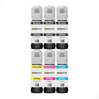 Imagem de Kit 6x Tinta 544 Compatível Epson L3150 L3250 L3110 L5190 L3210 L5290 