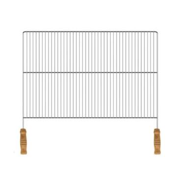 Imagem de Grelha Churrasqueira 72x30cm Aço Cromado Cabo de Madeira - Nico Store 